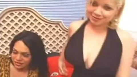 breasty Latin tranny bangs cutie