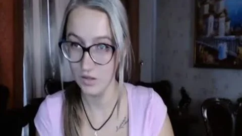 blond tgirl Shows Her melons In Live