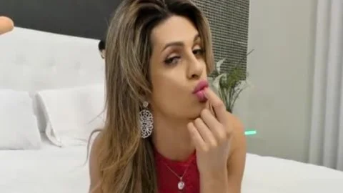 Sultry shemale Janaina Carvalho undresses And bonks Herself With A fake penis