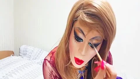 Sissy cutie Niclo nasty heavy Makeup17