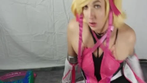 Pink mercy Trap In Chastity Doing Deepthroath And ass Play