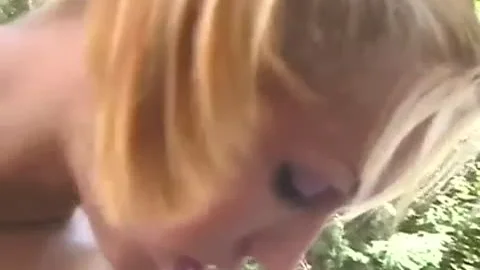 Titty blonde lady-man Eats A chap Outdoor