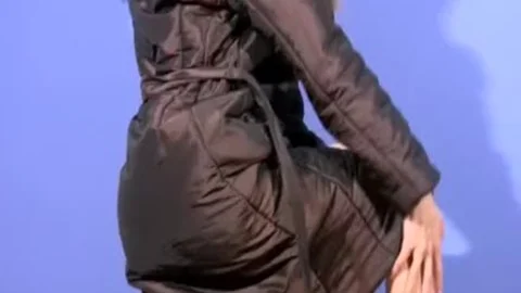 brunette hair Doll With Balls Strokes Monstercock With both Hands