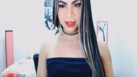 kinky sexy tranny Rubs Her pecker And Balls