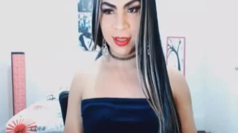 pretty nice-looking tranny Rubs Her ramrod And Balls