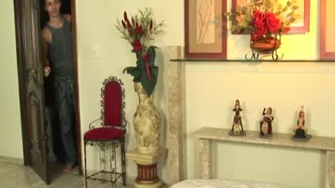 Spanked And fucked By Two shemales