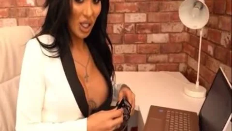 lovely Trans dominatrix-prostitute In lingerie At Office