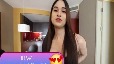HelloLadyBoy breasty tgirl unfathomable throats large White schlong