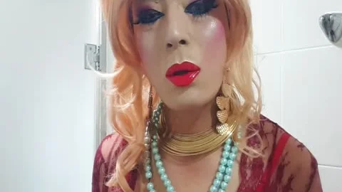 Sissy lovely Makeup Masturbation