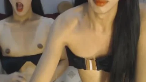 oriental Skinny trannies Double weenie oral-sex