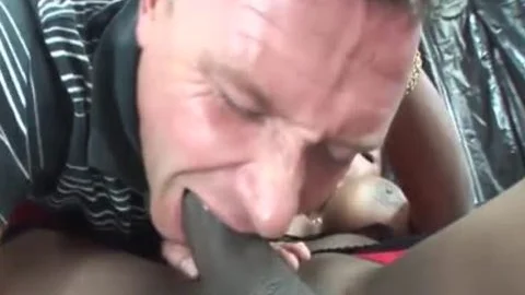 black ladyboy bonks Boyfriend And Makes Him Squirt cum