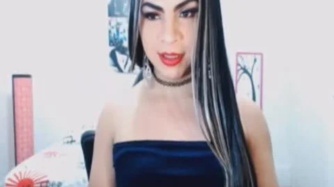 kinky sexy tranny Rubs Her pecker And Balls