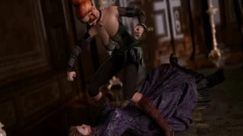 Futanari 3D fantasy: Redhead Dickgirl Filled With love juice Her Girlfriend' mouth