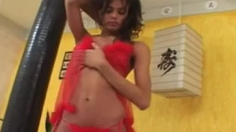 t-girl In Red Needs Sex