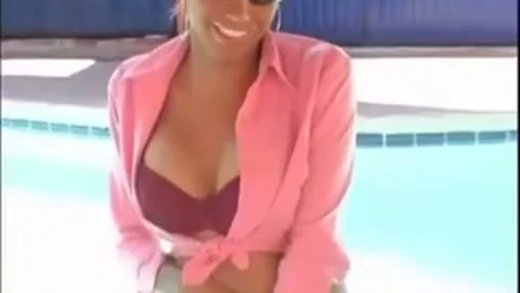 busty tranny Gives A Titjob And receives anal pounding