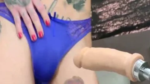 TS Gaby Ink shoots A worthy semen flow From Her large pecker while fucking Machine