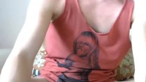 horny blond tranny Jerking Online