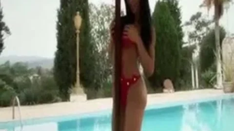 Two ladyboys And One guy Poolside fun