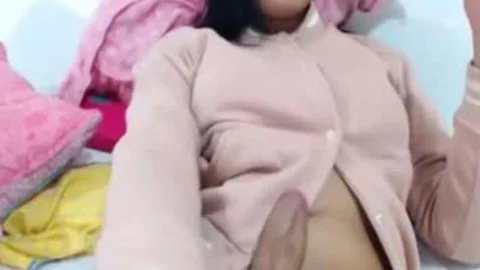 pretty asian t-girl Stroking Her knob