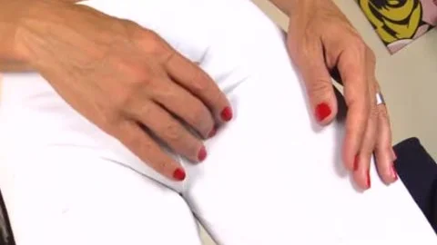 Transvestite Claudia Stroking Her penis In nylons