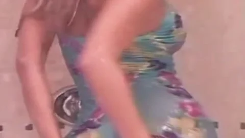 breasty blond Takes Shower