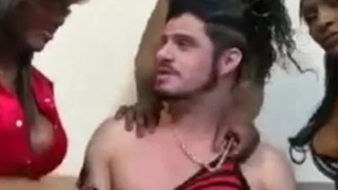 Three kinky darksome Brazilians Share One favourable dude