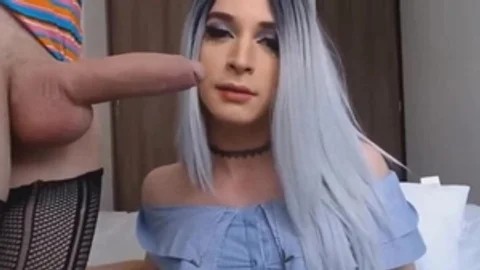 breasty Trans Sucked gigantic Hard shlong