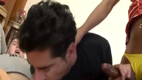 shemale & Two gay pounding