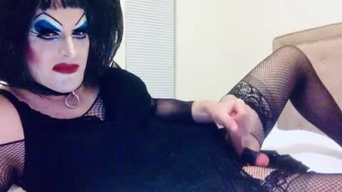 humongous Makeup Sissy SlutDebra Strokes Herself For Web Fans