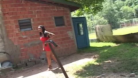 t-girl With Monster melons gets this guyad And copulates Pasty boy outdoors