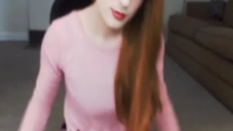 Beauty Ginger Crossdresser enormous cock