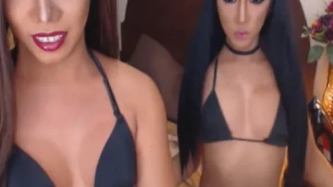 sleazy tranny couple Pleasures wazoo And penis
