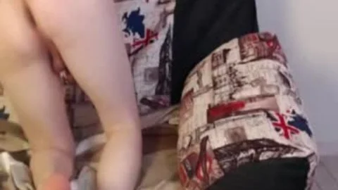 brunette ladyboy Jerks hairy small cock On cam!