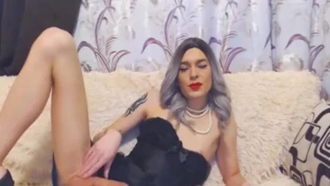horny White shemale Strokes On Her biggest Hard 10-Pounder