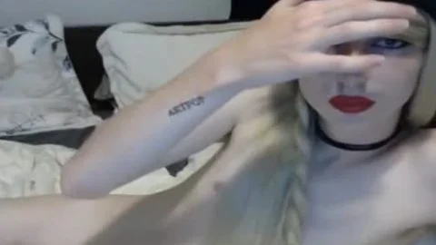 Emo legal age teenager ladyboy nasty Hard penis Jerking