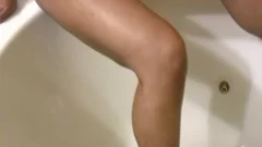 dark Skin legal age teenager shemale Plays With Her enormous dong In Bathtub