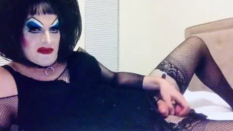 humongous Makeup Sissy SlutDebra Strokes Herself For Web Fans