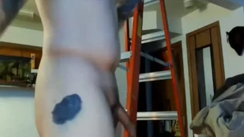 joy sex toy Action Using A Ladder And Cums At twenty:twenty