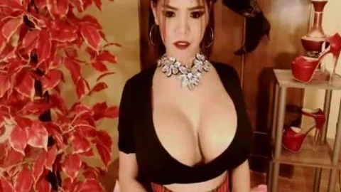 stunning juicy shemale Wanks Her biggest cock