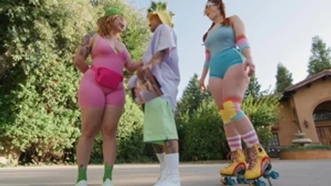Oopsie!: Tattooed Threesome with Pigtails
